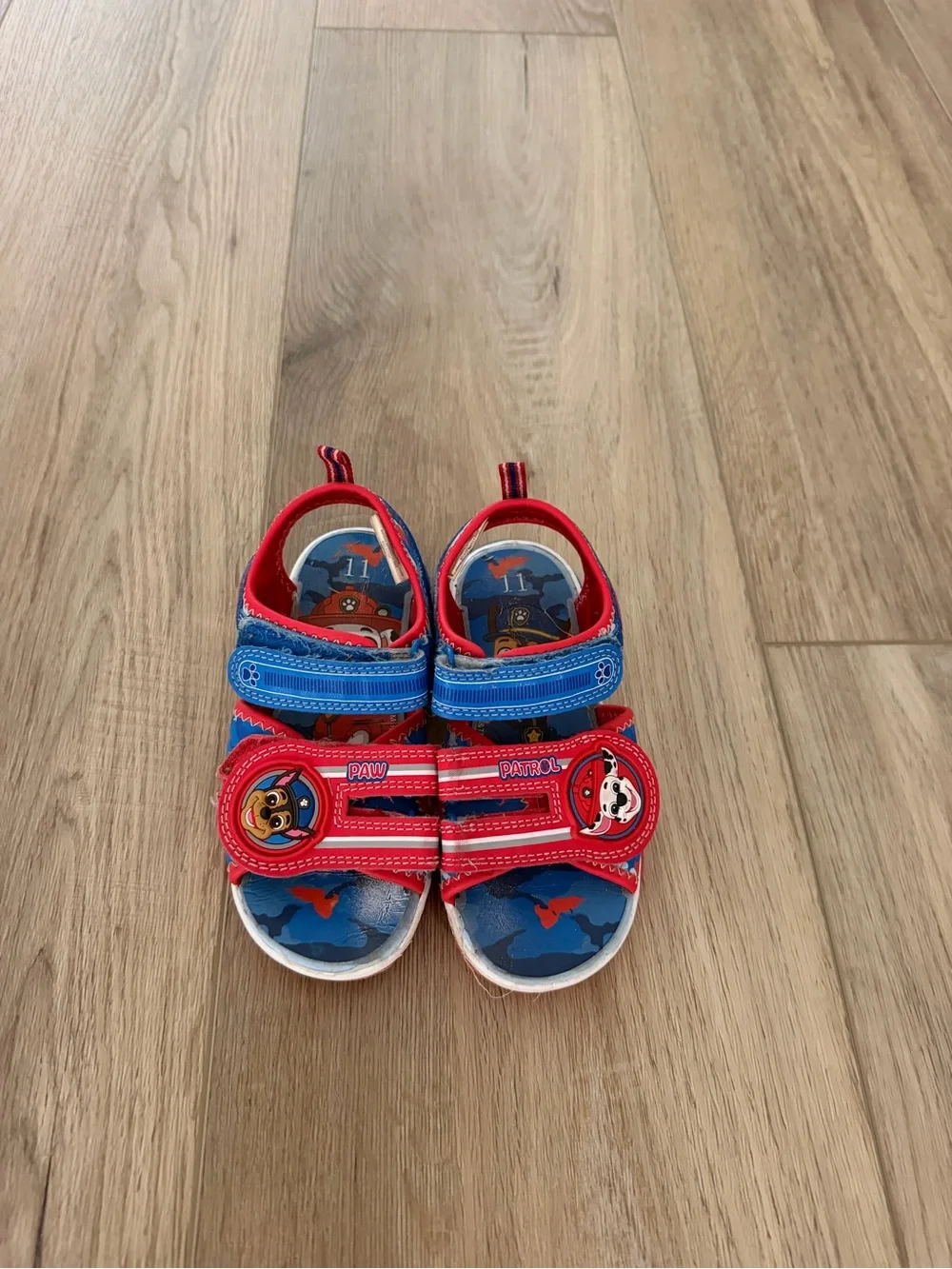 Paw Patrol Red & Blue Character Strap Kids Sandals Light Up Size 11